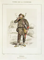 Charaktere der Pariser Kommune - ein Federe aus Menilmontant-Charonne, 1871